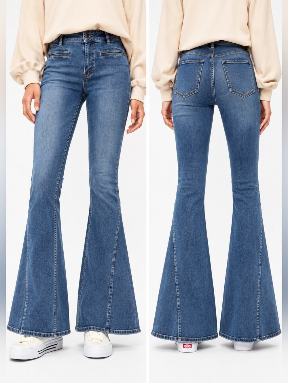 Free People We The Free Dream Lover Flare Jeans Bell Bottoms True Blue Size 31